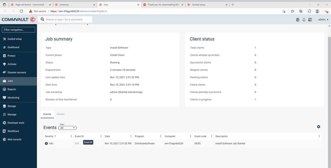 Creating a Server Backup Plan in Core Setup